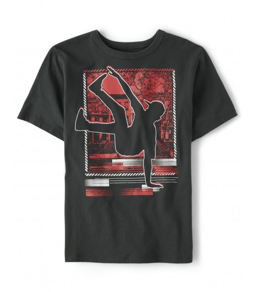 Childrens Place Black Boys Dancer Graphic Tee